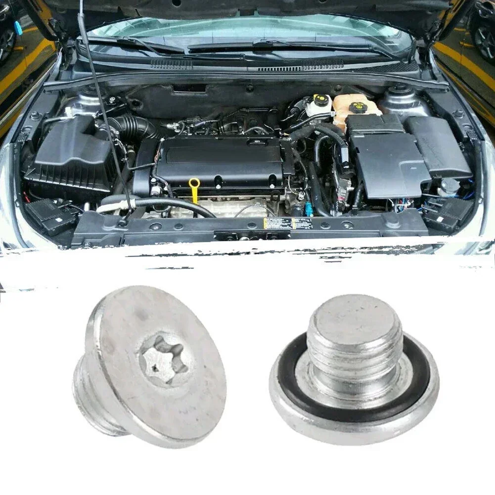 M14 X 1.5 Aluminium Alloy Oil Drain Plug Sump Drain Nut Bolt With Copper Gasket For Opel Silver Tone 90502556 Oil Plug