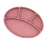 Non-Slip Silicone Divided Plate Waterproof BPA Free Suction Cup Dinner Plate Dishes Lightweight Feeding Plate Children Dining
