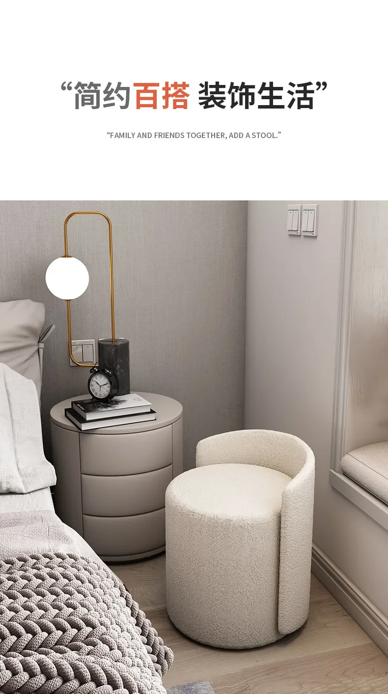 Description Picture 6 of itemBedroom Makeup Chair with Backrest Light Luxury Vanity Stool Simple Stylish Dresser Chair Comfortable Seating