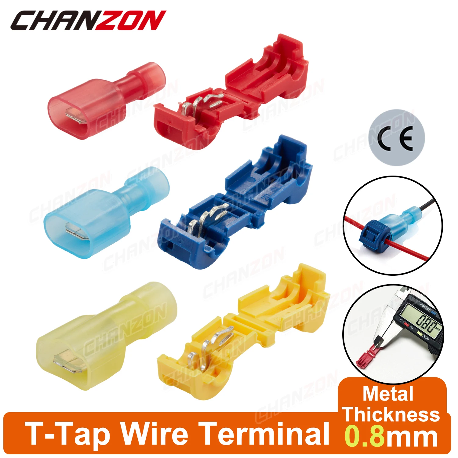 20PCS T-Tap Crimp Schnell Splice Anschlüsse Kabel Joint Selbst-Stripping Kabel Elektrische Draht Trennen Verdrahtung Terminals 22-10Awg