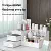 1pc White New Drawer Makeup Storage Box Dormitory Finishing Plastic Shelf Cosmetics Skin Care Dressing Table Desktop 2