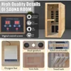 Far Infrared Home Sauna, Mini Indoor Dry Personal Sauna Room,Hemlock Wood Sauna, 1200W 5 Heating Panels, Heating Machine, Sauna 4