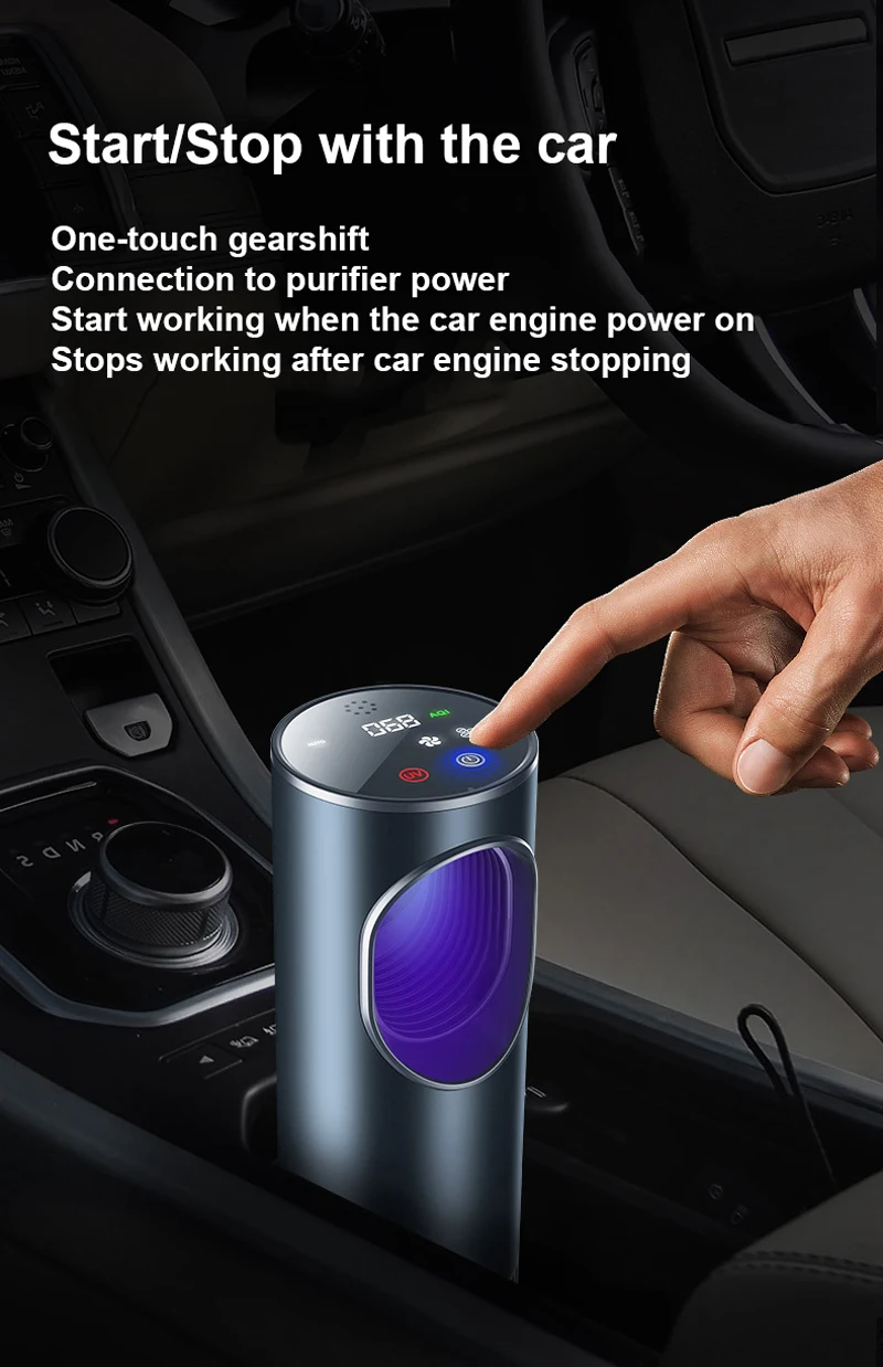 Advanced Car Air Purifier with UV Sterilization and HEPA Filter for Odor and Smoke Removal