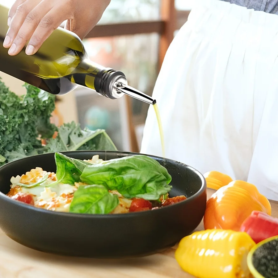1 set of glass olive oil bottle dispenser-500 ml green vinaigrette seasoning bottle with pour and funnel