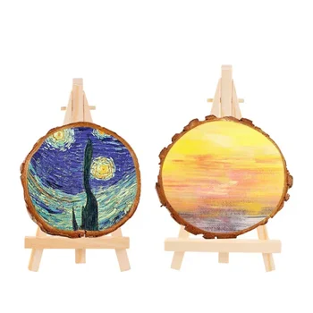 1/5pcs Natural Wood Mini Easel Frame Tripod Display Meeting Wedding Table Name Card Stand Display Holder Children Painting Craft 1