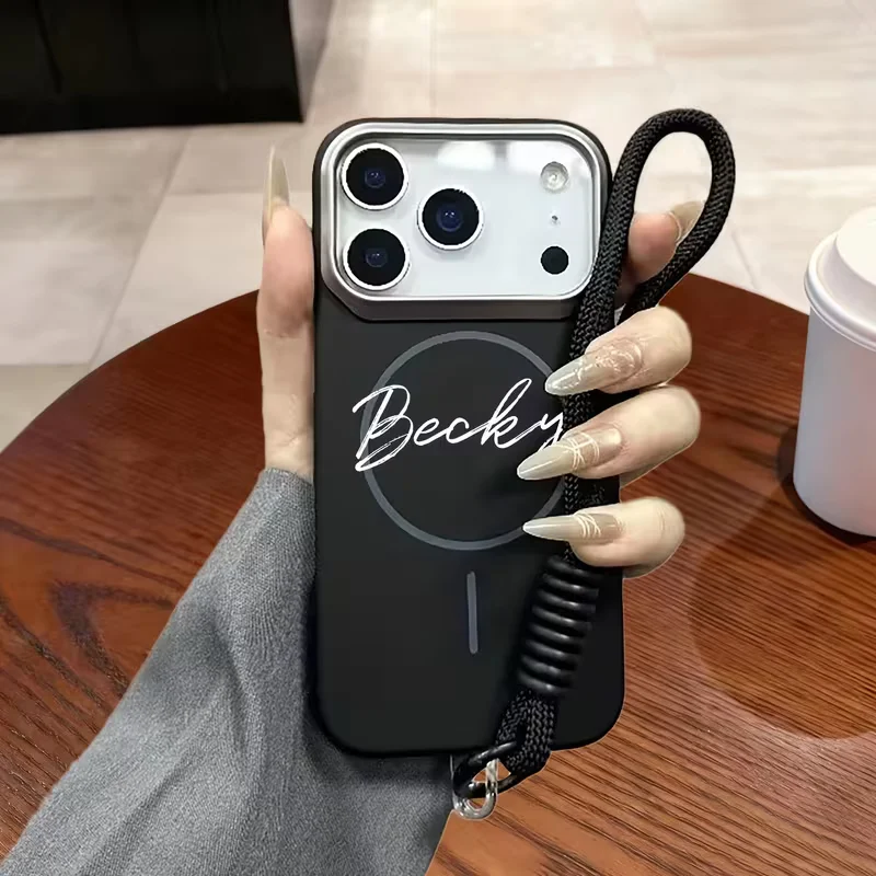 Custom Name Letter Personalized Large Window Magnetic Attraction Phone Case thumbnail 2