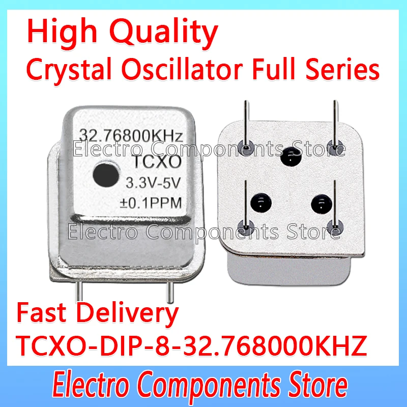 TCXO DIP8 0.1PPM TCXO-DIP-8-32.768000KHZ Active Crystal Oscillator Throught Hole 32.768KHZ Square Half Size Clock Oscillators