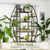 Redlife Large Oval Bookshelf 70'' Tall Open 5 Tier Industrial Bookcase Modern Bookshelves Display Shelves for Office Living Room 2