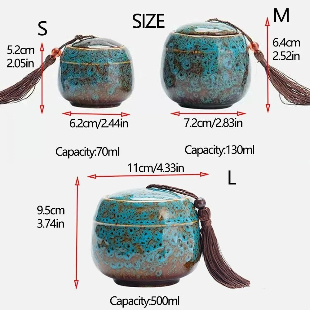 Ceramics Tea Can Vintage Kiln Transformation Tea Storage Household Sealed Jar tea canister ceramic storage jar airtight container