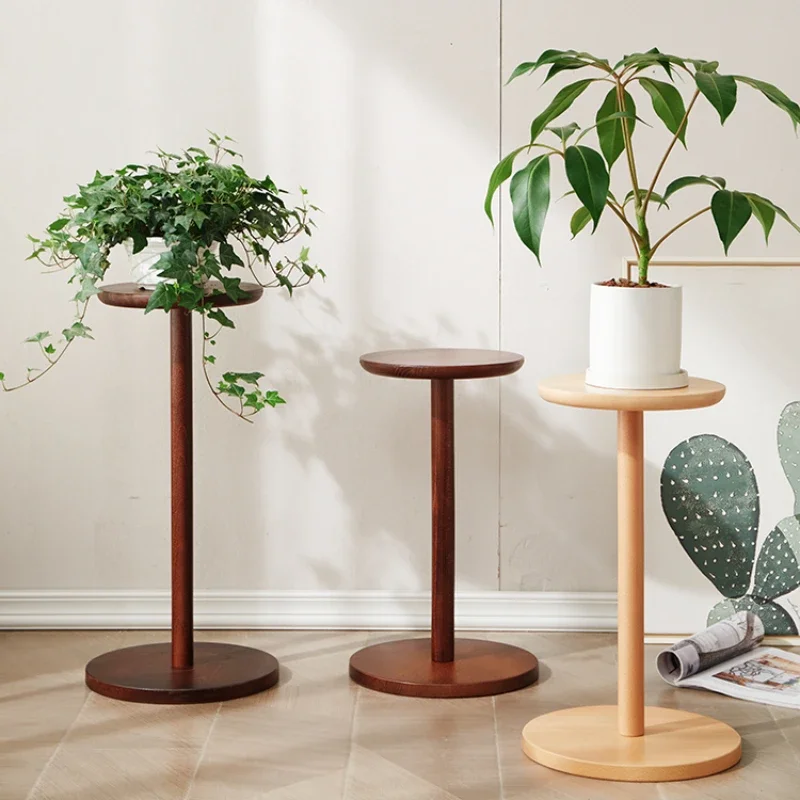 Solid Wood Flower Stand Living Room Plant Shelf Floor-to-ceiling Balcony Pot Stand Simple Practical Beech Shelf