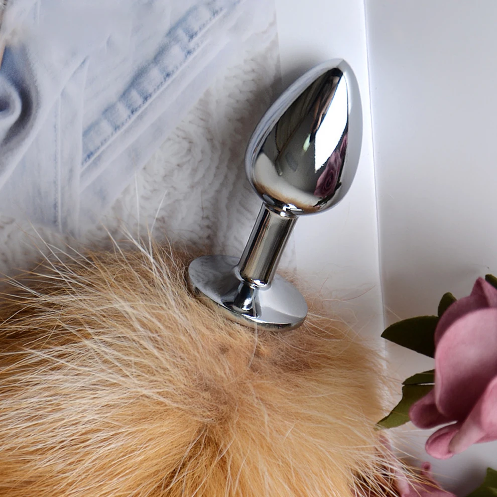 freundin anal plug Crystal Delights Minx Glass Butt Plug Faux Fur Tail Red Wolf - Dallas  Novelty main image 1