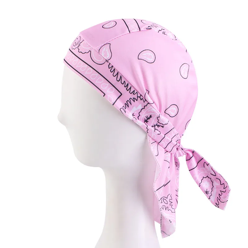 Unisex Damen Herren Bandana Hut Dehnbar Paisley Durag Print Atmungsaktiv Chemo Turban Mode Headwrap Kopfbedeckung Piratenkopftuch – Detail 9