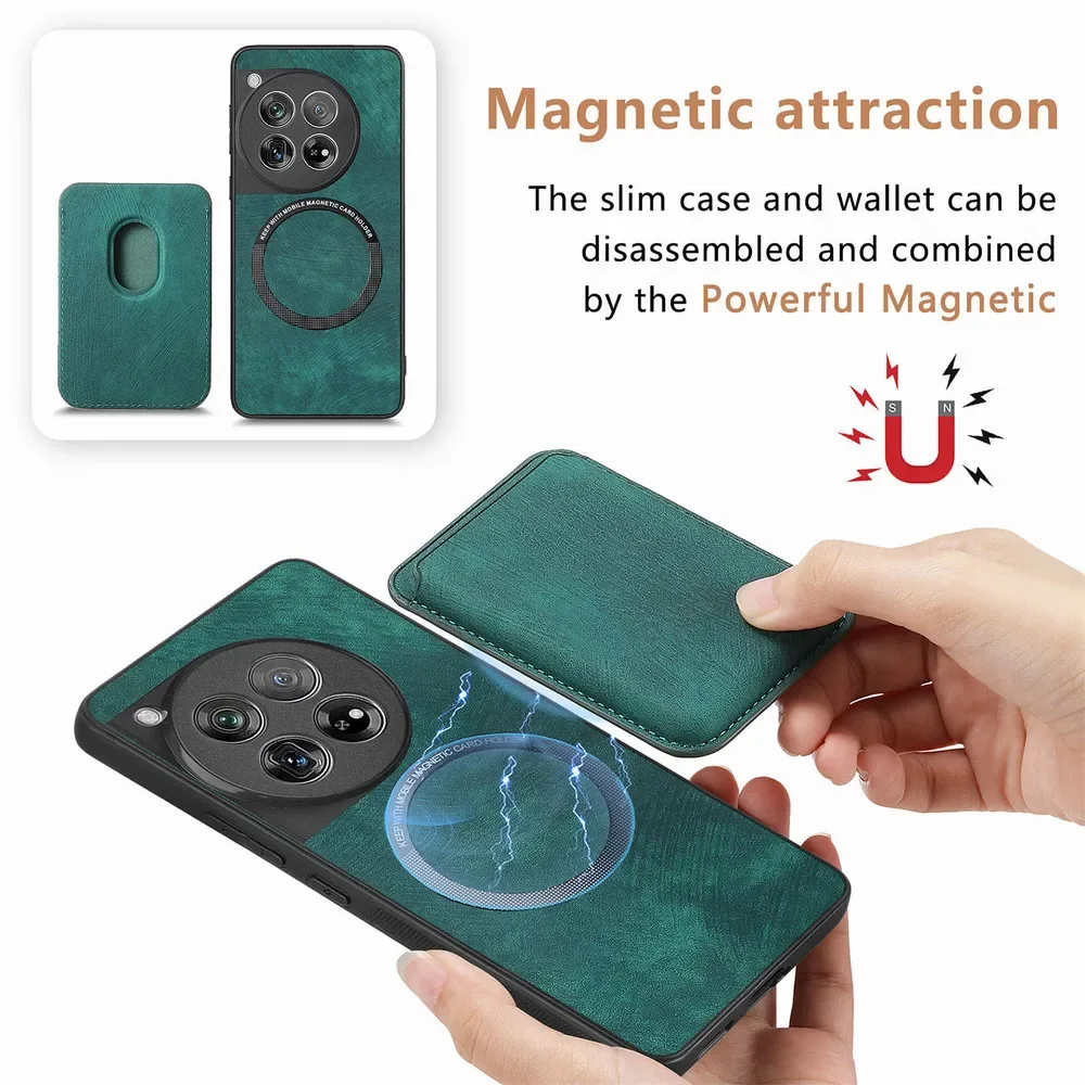 Premium 2-in-1 Detachable Leather Back Cover with MagSafe Compatibility