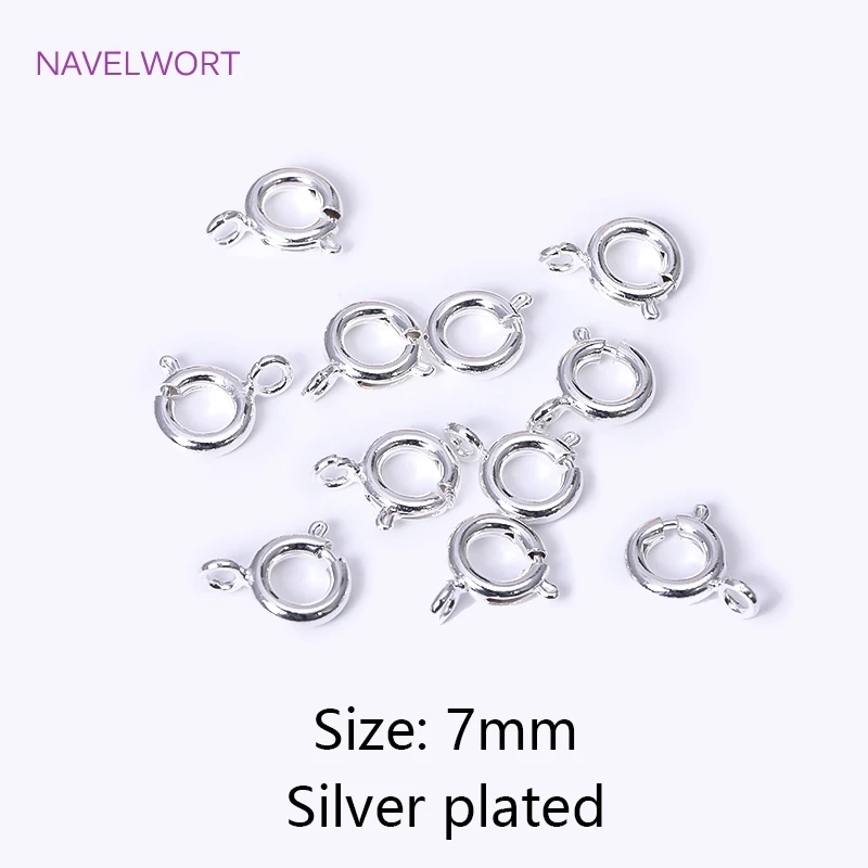 Großhandel 1/5/5/6/7mm 18 Karat vergoldet Messing runde Klaue Feder verschluss für Armband, Verschluss für die Schmuck herstellung, DIY Schmuck material – Detail 32