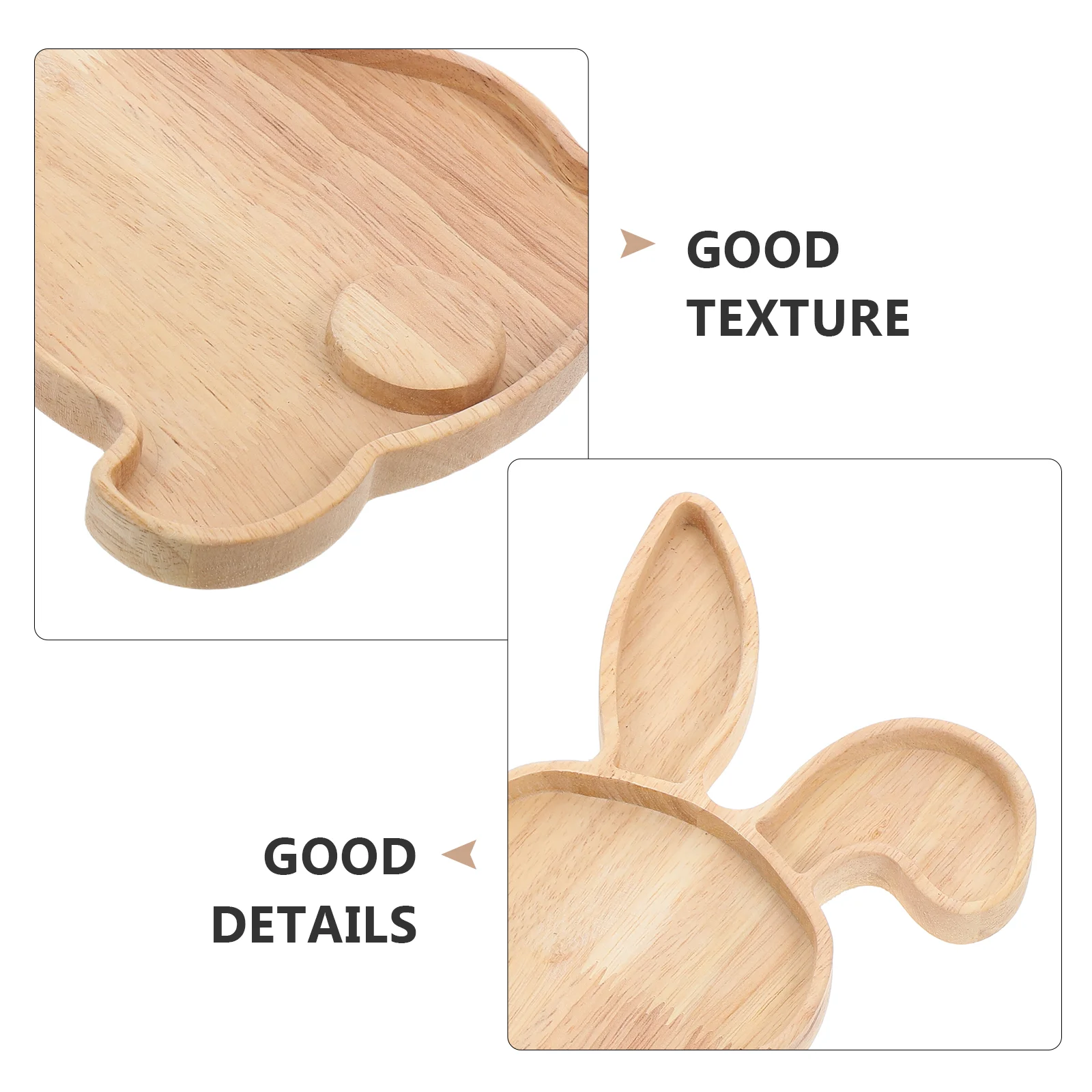 Rabbit Serving Tray Easter Bunny Plate Wood Fruit Wooden Shape Food Decorative Delicate Dessert Dish 5