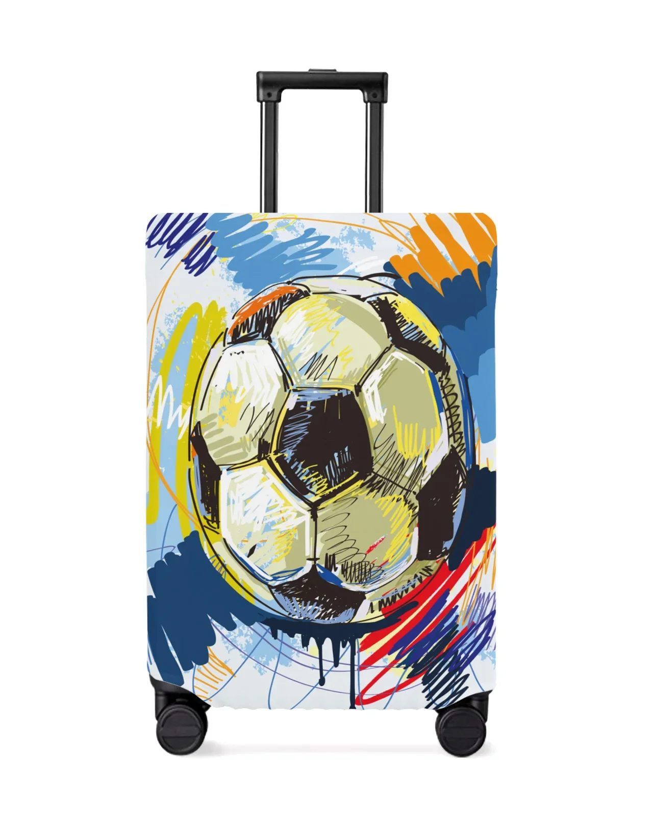 football-watercolor-brush-sport-soccer-luggage-protective-cover-travel-accessories-suitcase-elastic-dust-case-protect-sleeve