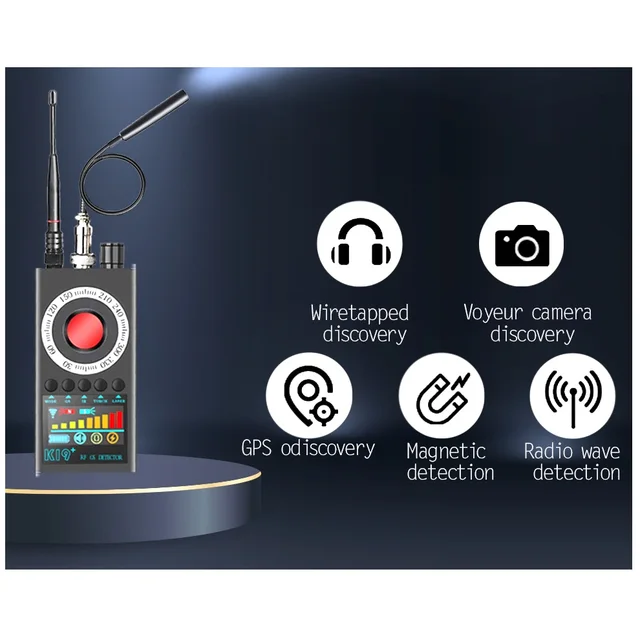 New K19+ Eavesdropping Hidden Camera Detector RF Wireless Gsm Sound Signal GPS Tracker Cam Detector Bug Finder 6