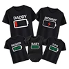 Family Matching Clothes Outfit Funny Battery Clothes Dad Mom Brother Sister T-shirt Family Look Daddy Mommy Me Baby Boy Girl Tee 2