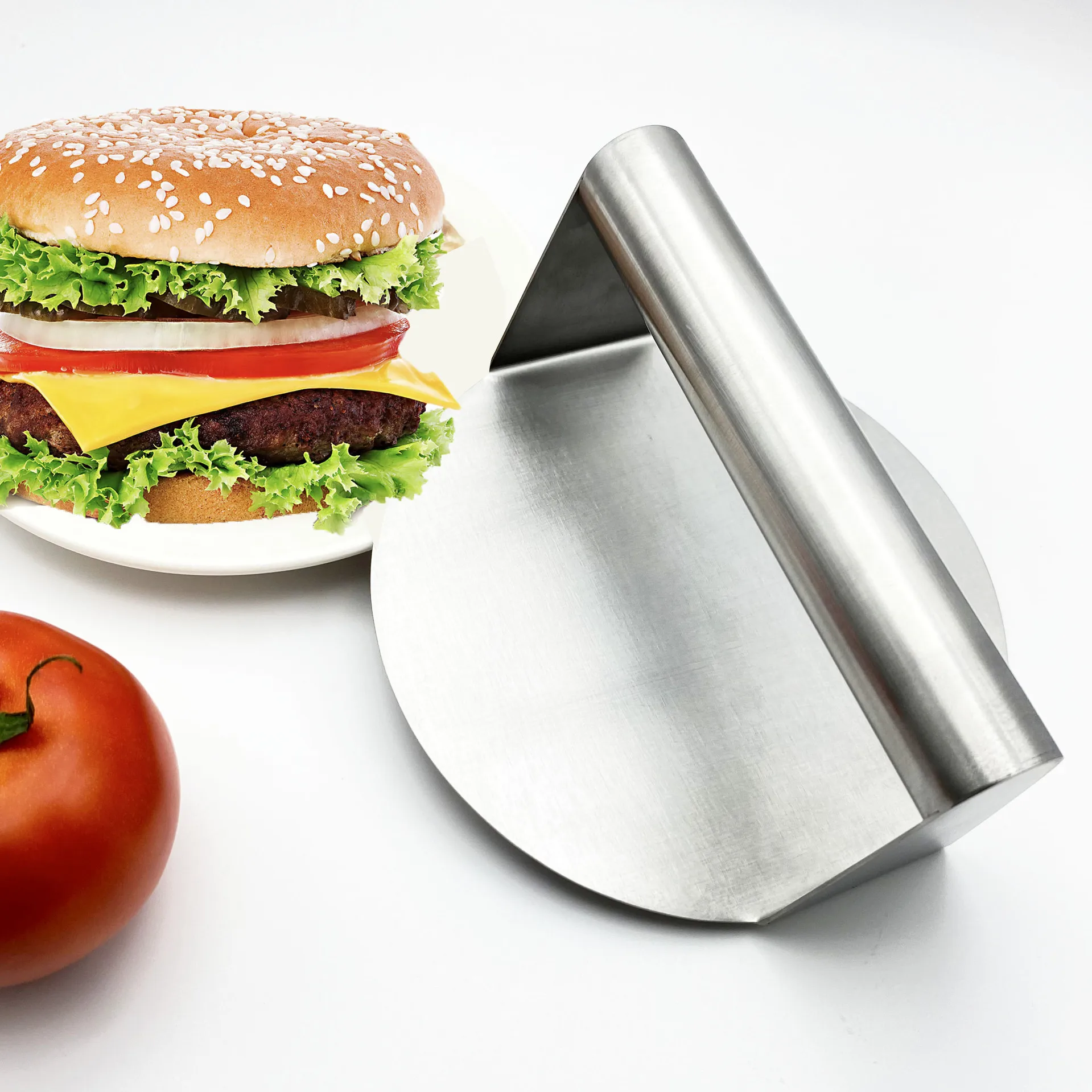 1PC Round/Square Stainless Steel Smash Burger Press Grill Accessories For Flat Top Grill Hamburger Press Squeeze Grease