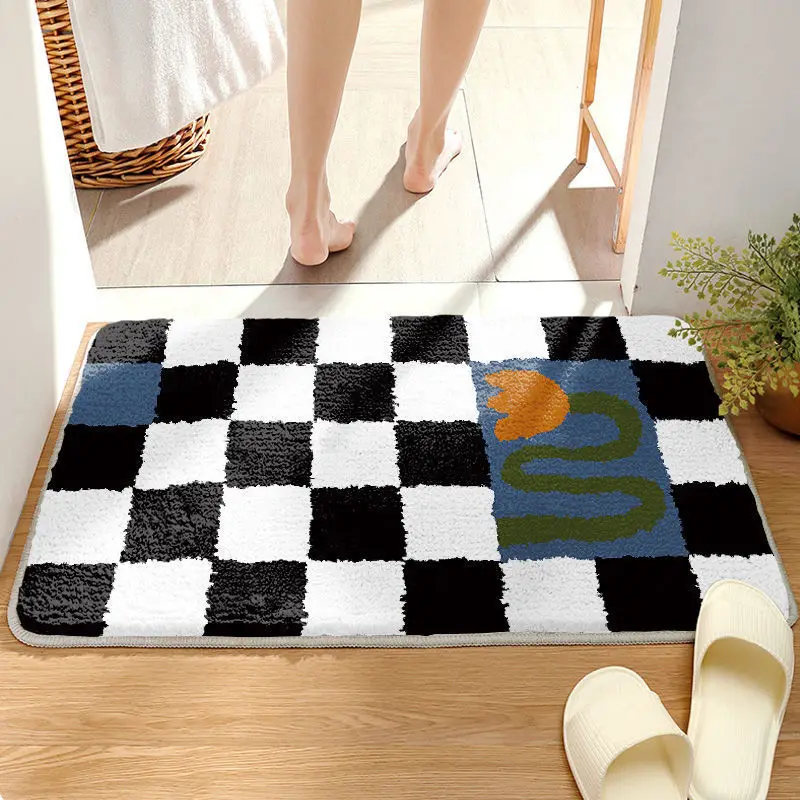 

2023 absorbent floor mat, kitchen bathroom entrance, soft and non slip bathroom floor mat grey