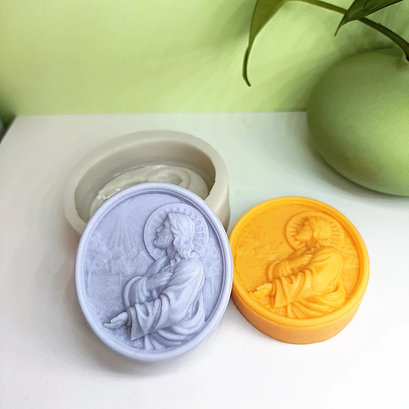 Soap Mold Handmade Soap-Making Tools Christian Mould for Wax Resin Epoxy Clay Plaster DIY Gift Table Decor