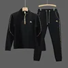 Autumn new men's casual suit stand-up collar half zipper war horse high-end trend simple pullover jacket top pants 1