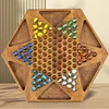 Wooden Chinese Checkers Board Game with Marbles for Kids and Adults 5