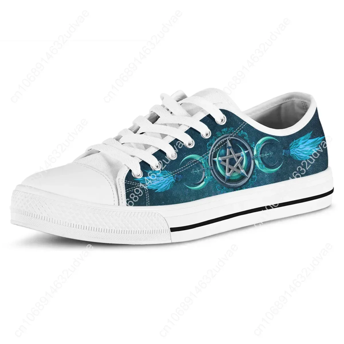 Classic Women Vulcanized Shoes Pagan Wiccan Witch Pattern Canvas Comfortable Flats For Girls Light Lace Up Sneakers