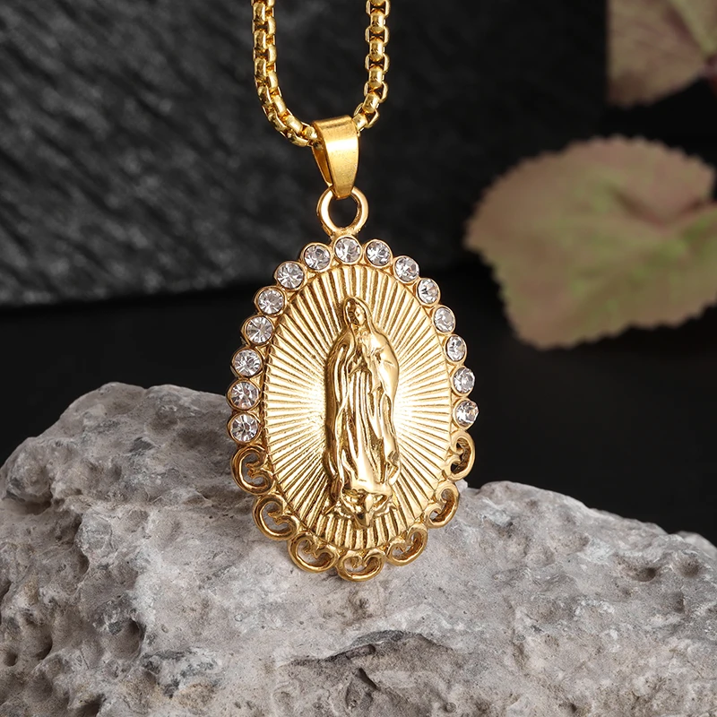 Collier Saint Christophe En Acier Inoxydable – Pendentif Protection Voyageurs, Chaîne Réglable 55+5 Cm