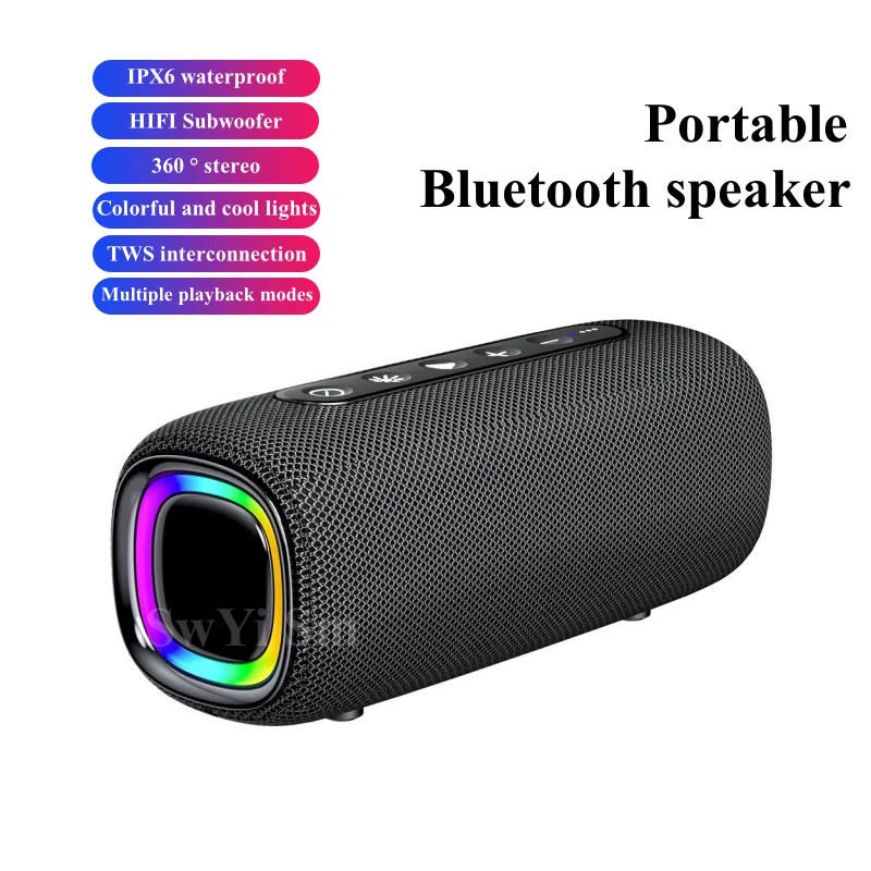 

20W High Power Mini Portable Wireless Speaker Box Bluetooth 5.0 Outdoors Waterproof IPX6 RGB Lights TWS Stereo Interconnection