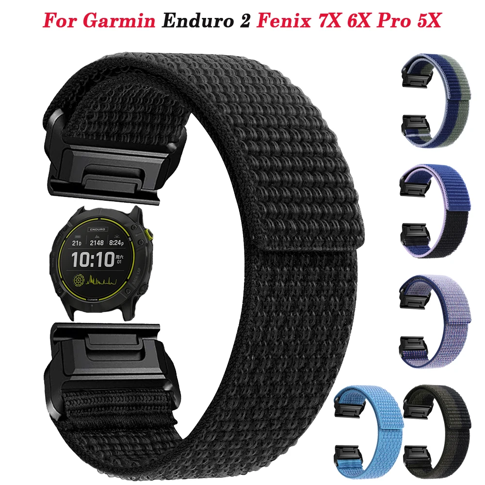 

Enduro 2 Sport Nylon Band Strap For Garmin Fenix 7X 5X Plus 6X Pro 3HR Delta D2 Smartwatch Bracelet 26mm Quick Easyfit Wristband