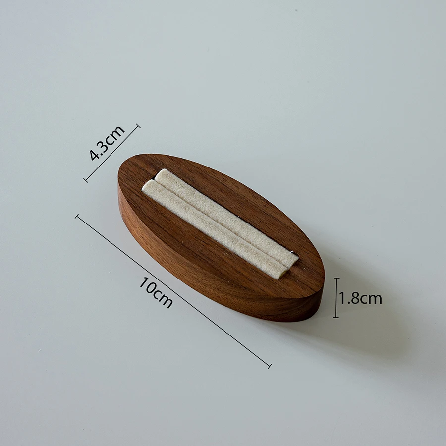 Walnut Ring Display Plate Jewelry Display Stand Black Beige Ring Holder Jewelry Bottom Storage Organizer Photography Props