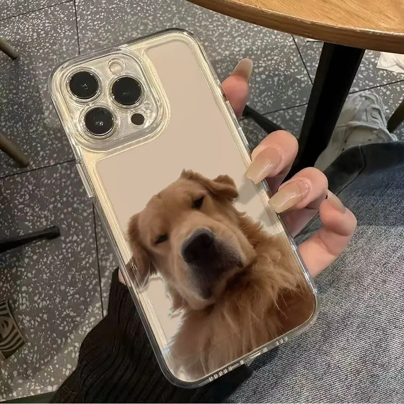 Funny Golden Retriever Clear Phone Case For iPhone 16 15 11 12 14 13 Pro Max Mini X XSMax XR 7 8 Plus SE4 16e Silica Cover Funda 5