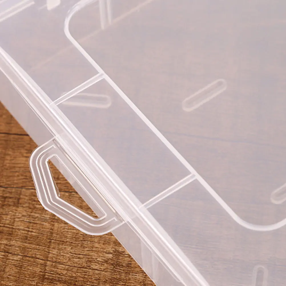 플라스틱 보관 상자 투명하고 튼튼한 케이스, 힌지형 뚜껑 버클 잠금 장치, 먼지 방지 다용도 정리함 (공구, 보석류)