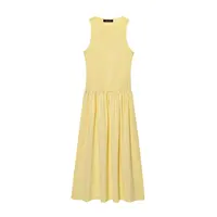 BSAY Dress for Women Fashion Summer New Plaid Fold Sleeveless O-neck Midi Vest Dresses French Chic Female Evening Clothing - Image 3