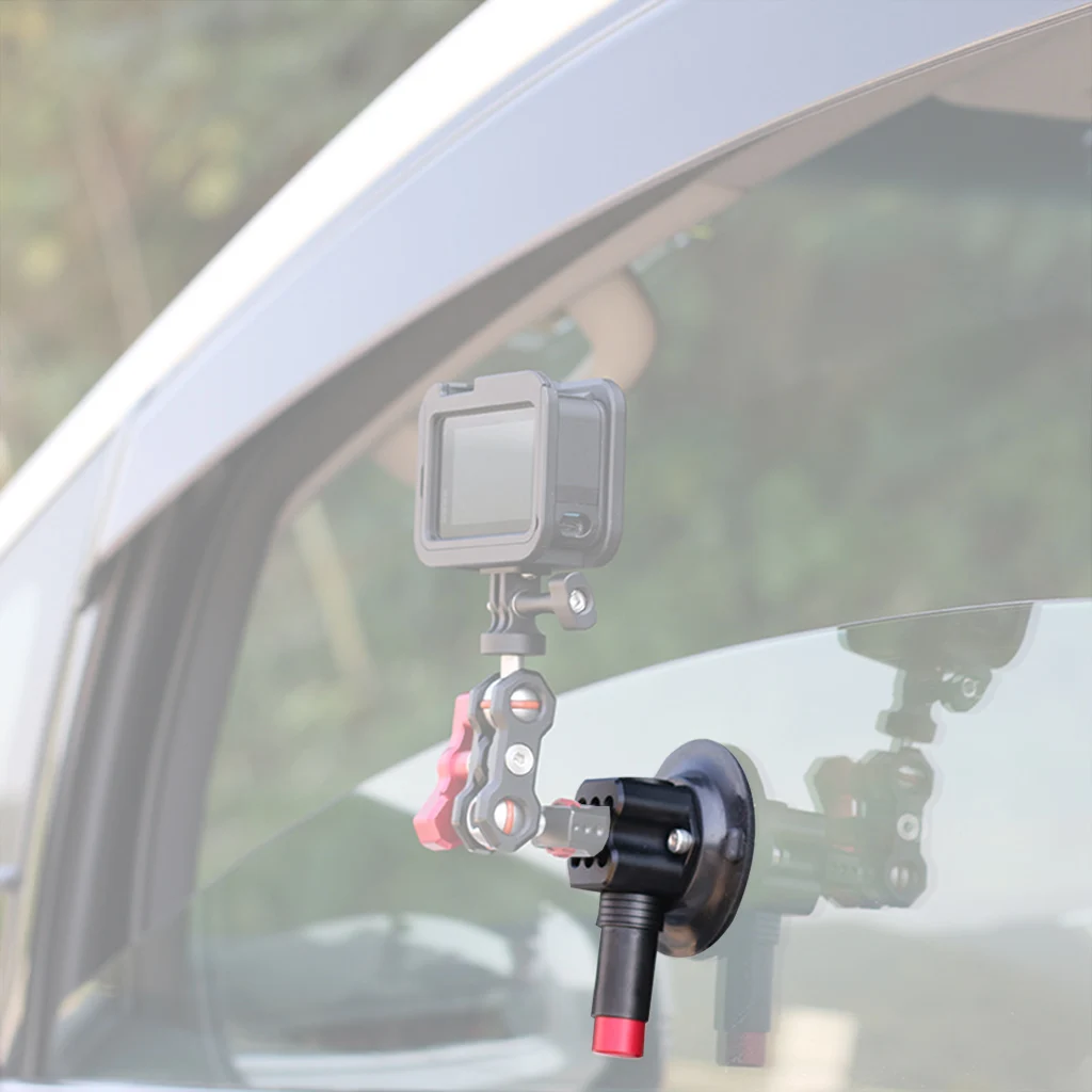 6 Zoll 4,5 Zoll 3 Zoll Handpumpe Vakuum Saugnapf 1/4 Zoll Kamera Stabilisator Halter für RAM GoPro Insta360 One Auto Lampe Ständer Auto Sucker – Detail 20