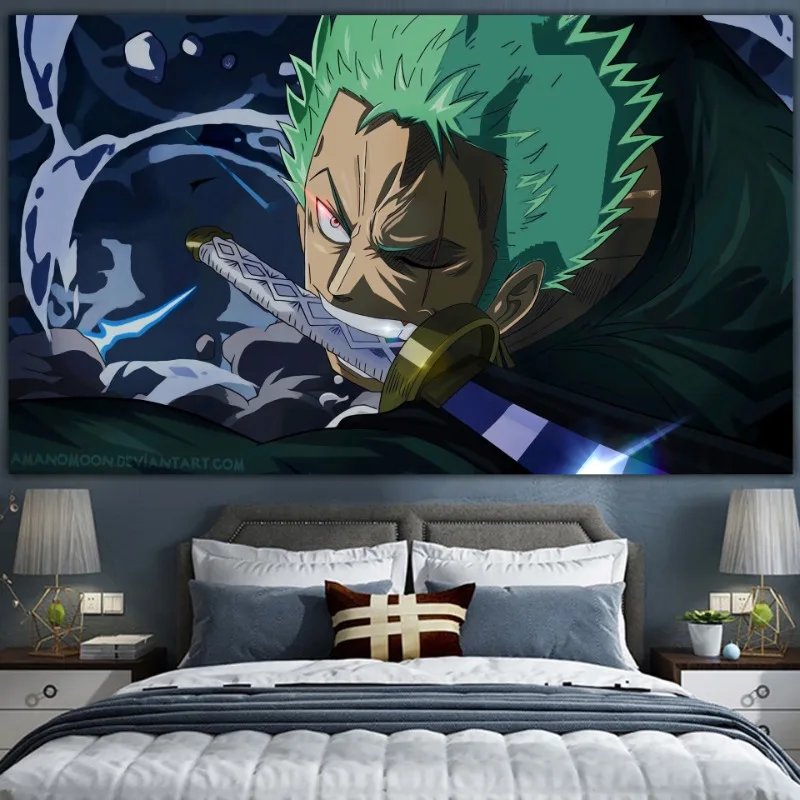 

85 -280CM One Piece Monkey D Luffy Straw Hat Anime Printed Tapestry Art Wall Hanging Tapestries Bedspread Throw Home Decor