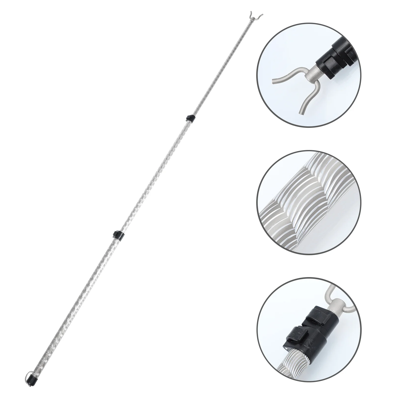 

Long Reach Pole Hook Aluminium Alloy Telescopic Closet Reacher Extending Clothes Poles Fork Stick Home Wardrobe 128Cm