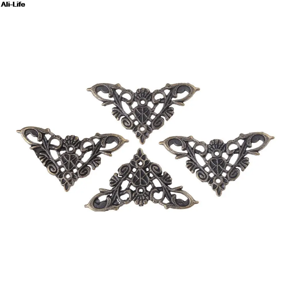 4PCS Bronze Jewelry Box Book Butterfly Corner Bracket Antique Frame Accessories Notebook Menus Decorative Protector