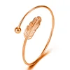 Feather Bangle Bracelet for Women Luxury Jewelry Rose Gold Silver Cuff Bangles 1