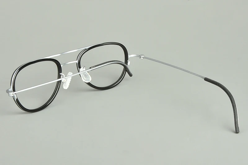 Reines Titan Doppel-strahl Gläser Rahmen Handgemachte Herren Pilot Brillen Rahmen Ultraleicht Frauen Brillen Qualität Männer Brillen – Detail 26