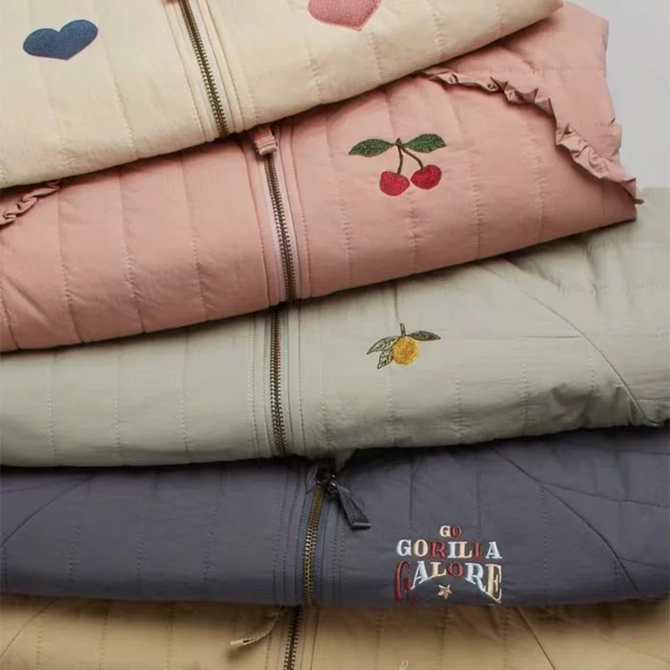 Kids Jackets Kids Coats Autumn Winter Children's Embroidery Jackets Girls' Cotton Outerwear Baby Clothes Boys' Plus Fleece Coats Kids' Clothing