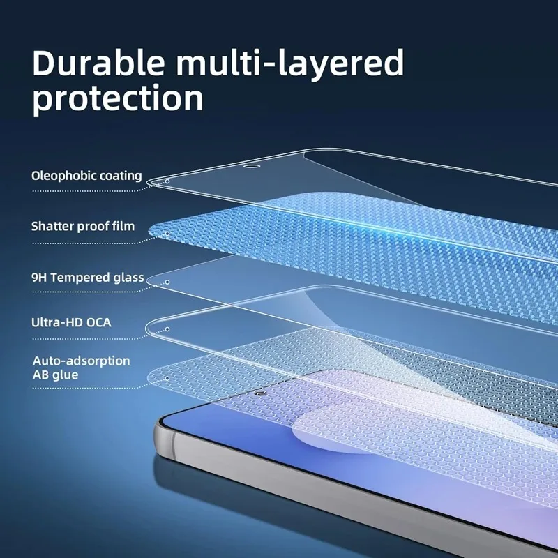 4-Pack Ultra-Durable Tempered Glass Screen Protector, 9H Hardness, Bubble-Free, Easy Installation