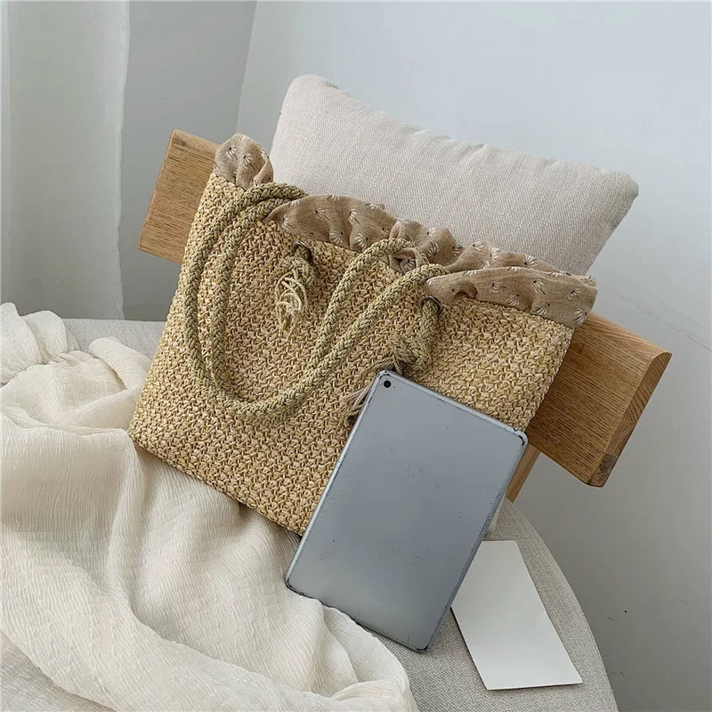 Women Handbags Women Bags Fashion Handmade Woven Straw Handbag Shoulder Bag Large Summer Beach Bag