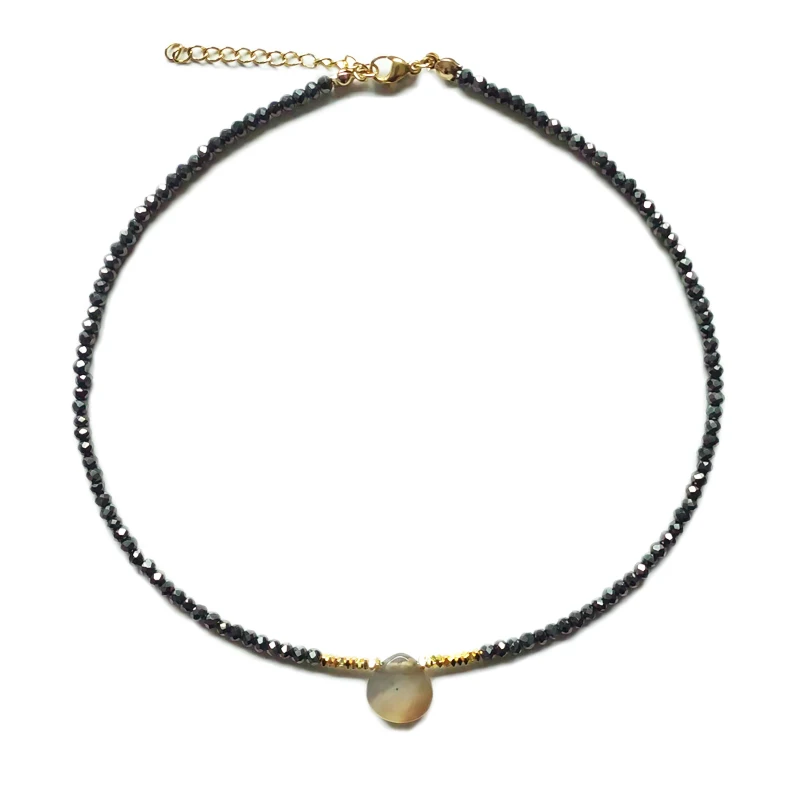 

Man Minimalist Crystal Bead Necklace 2022 Summer Classic Versatile Waterdrop Pendant Clavicle Bone Chain Women Neck Accessories