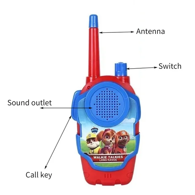PAW Patrols Toy Walkie Talkies Set Children Walkie Radio Cartoon Kids Radio Interphone Parent-child Toys Outdoor Phone Game Gift 2