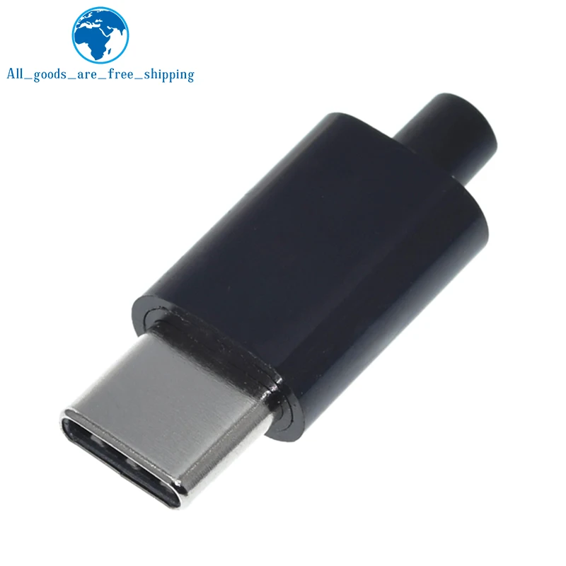 TZT 1/5er-Set Typ-C Micro-USB-Stecker, männlicher Anschluss, elektrische Klemmen, Steckergehäuse für Telefon