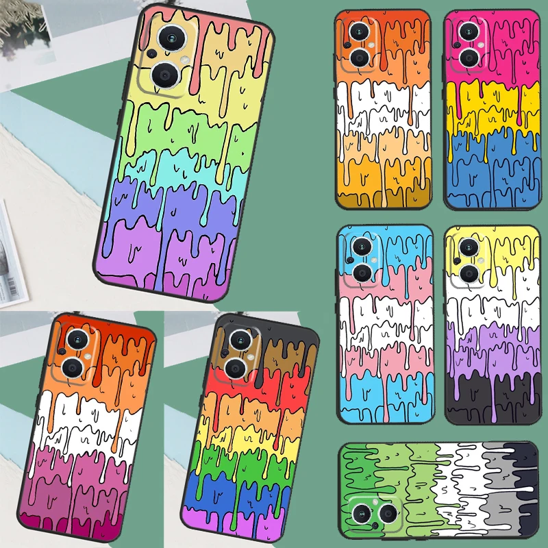 Pastel Kawaii Melting Trans Pride Custodia Lgbt Per Oppo Reno 8 Lite 4 5 6 7 Reno 10 Pro 8T 4Z 5Z Trova X2 X3 Lite Neo X6 Pro Cover