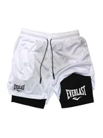Short de course 2 en 1 pour hommes, Double pont, vêtements de Sport, Fitness, pantalons courts, entraînement, bas de Jogging, vêtements pour hommes 5