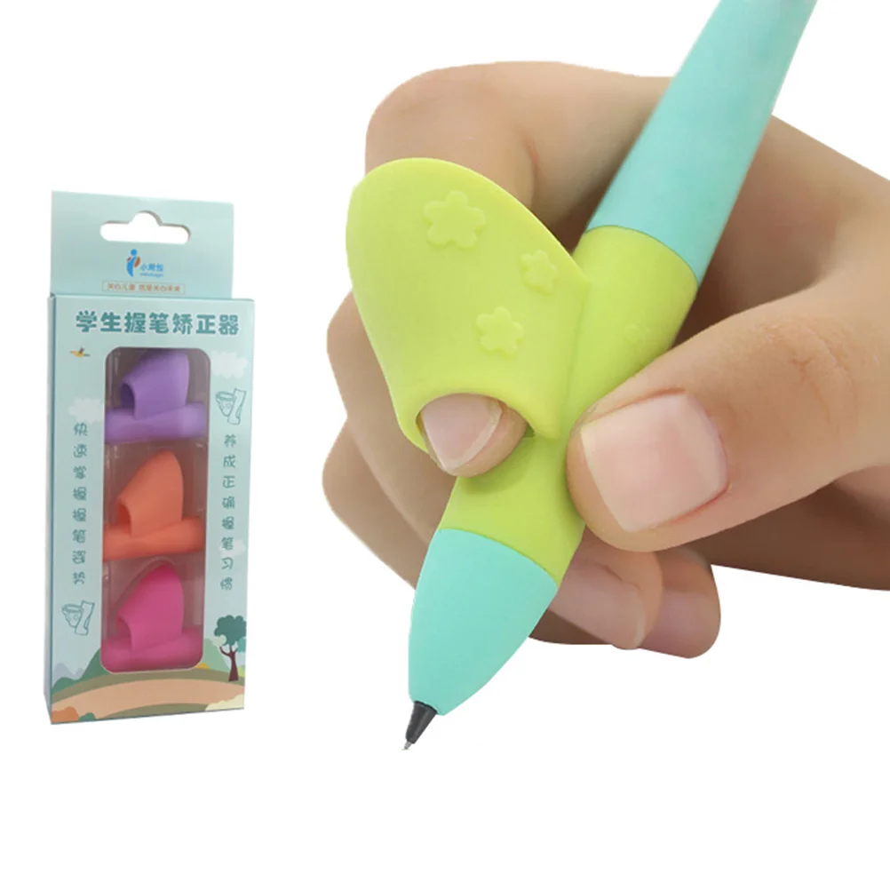 

3 PCS Children Writing Pencil Holder Kids Learning Practise Silicone Pen Aid Grip Posture Correction Device for Students